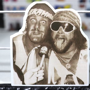 Pegatina n.° 5 de Hulk Hogan y Macho Man (Megapoderes, Randy Savage, Ric Flair, Cultura pop, Íconos, 80 y 90)