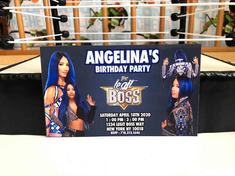 Sasha Banks Birthday Invitation Birthday Party Birthdays | Etsy