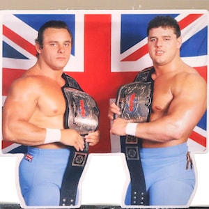 British Bulldogs Aufkleber [Hulk Hogan - Ric Flair - Randy Savage - Ultimative Krieger - Bret Hart - njpw - Dynamite Kid]