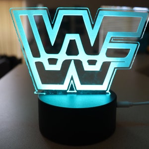 WWF L.E.D Light [Hulk Hogan - Ric Flair - Macho Man - Wrestling - Randy Savage - Birthday - Gift - Home Decor - Lamp - Office - Desk - wwe ]