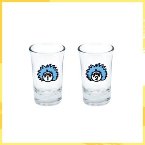 Drunk 1 & Drunk 2 Shot Glass Set: Funny Dr. Seuss Inspired Gag Gift