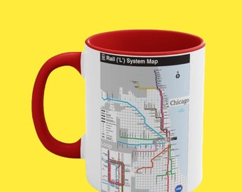 CTA Mug Chicago Map Mug CTA Map Mug CTA Rail System Mug Chicago L Mug Chicago Loop Mug Chicago Red Line Mug Chicago Brown Line Mug