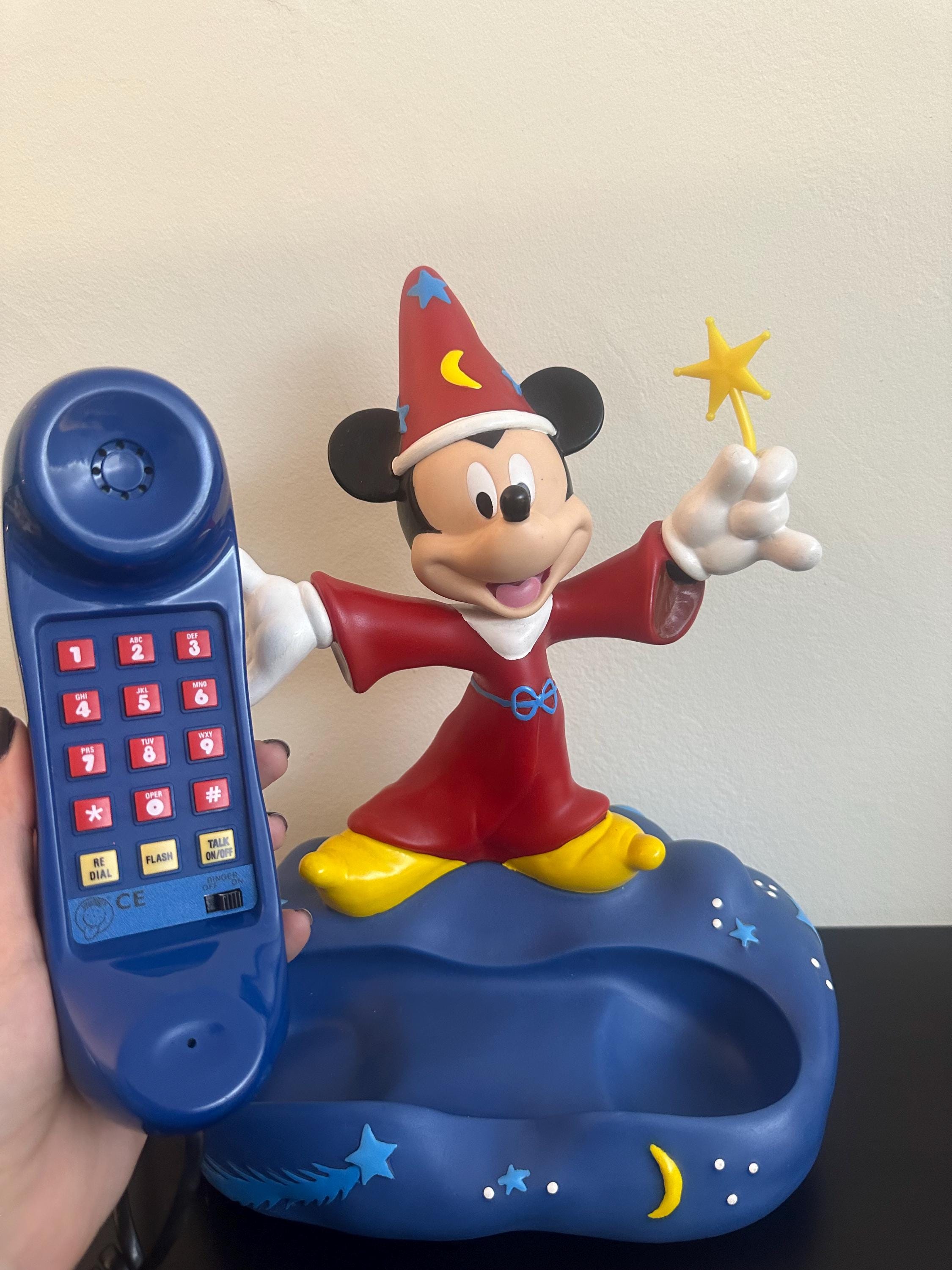 Vintage Disney Mickey Mouse Wizard Telephone - Functional Rotary