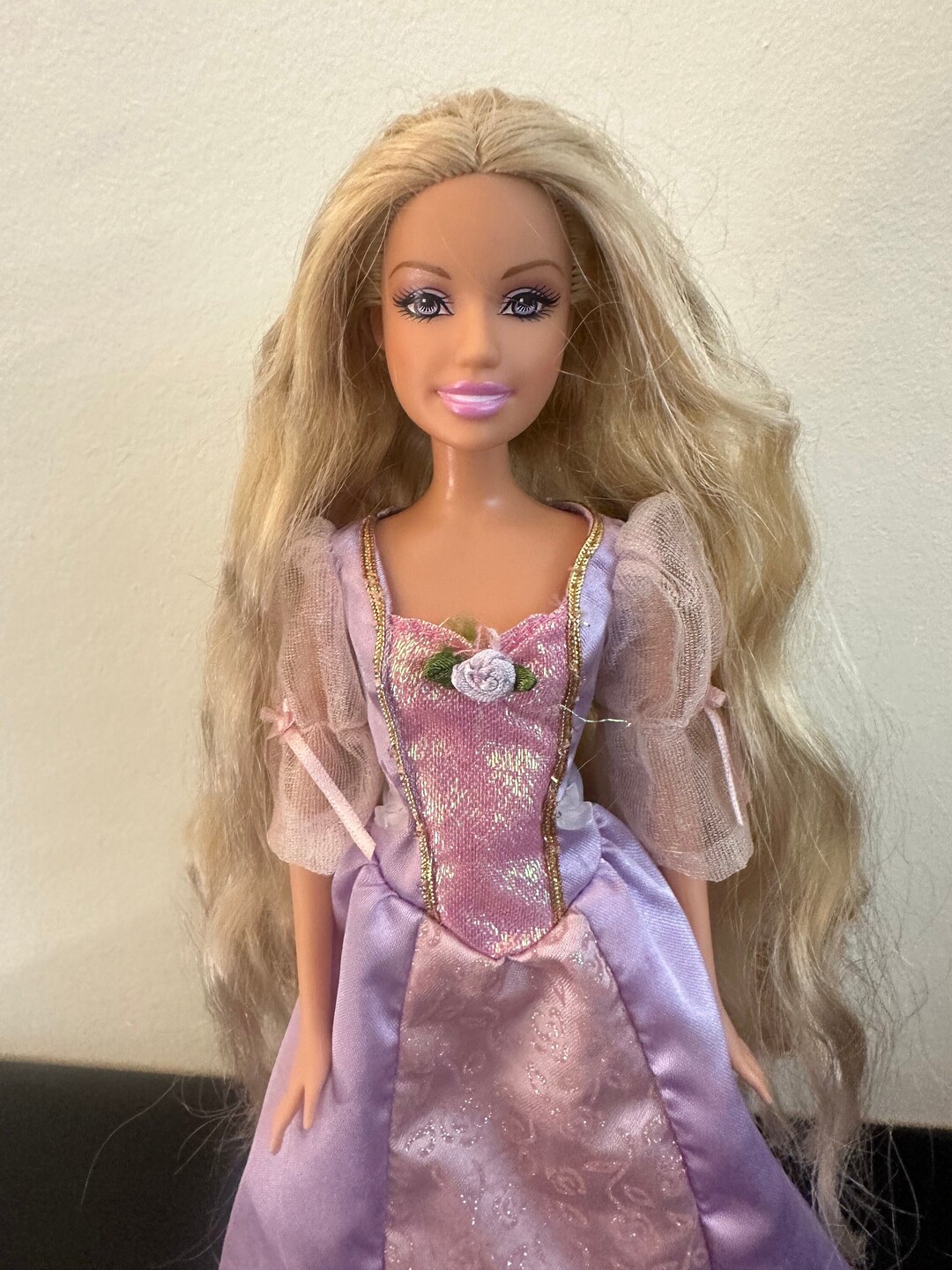 Barbie Rapunzel Doll Vintage Rare Collectible, Long Hair, Purple Dress