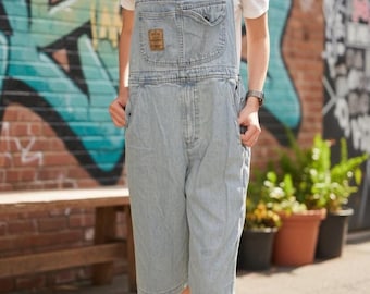 Vintage 90s Blue Denim Overall Shorts Dungarees, playsuit