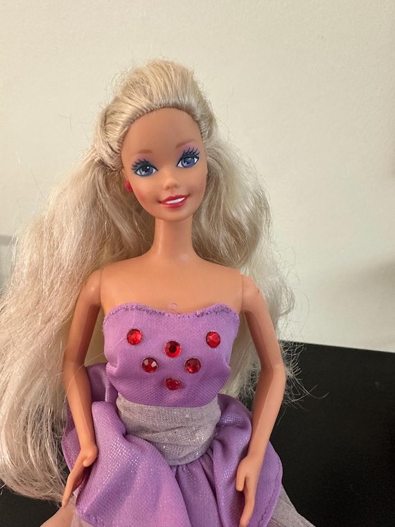 Vintage Barbie Doll in Lavender Dress | 1990s Mattel Barbie - Etsy