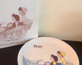 1990年代のヴィンテージ「アルプスの少女ハイジ」陶板皿 – 日本製