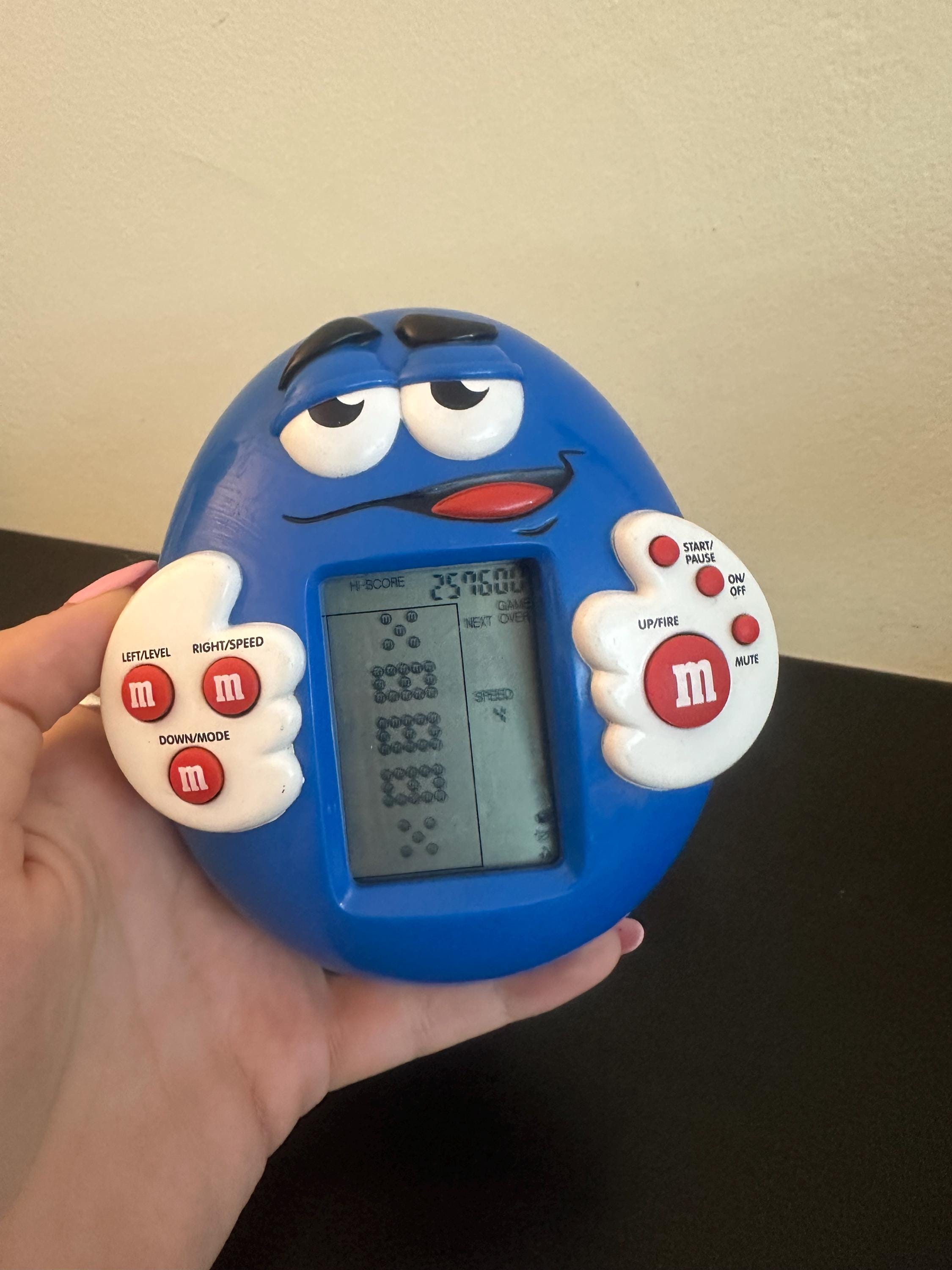 Vintage 1997 M&ms Blue Handheld LCD Game – Rare Collectible Retro