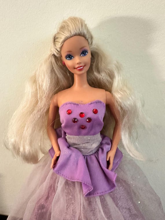 Vintage Barbie Doll in Lavender Dress | 1990s Mattel Barbie - Etsy