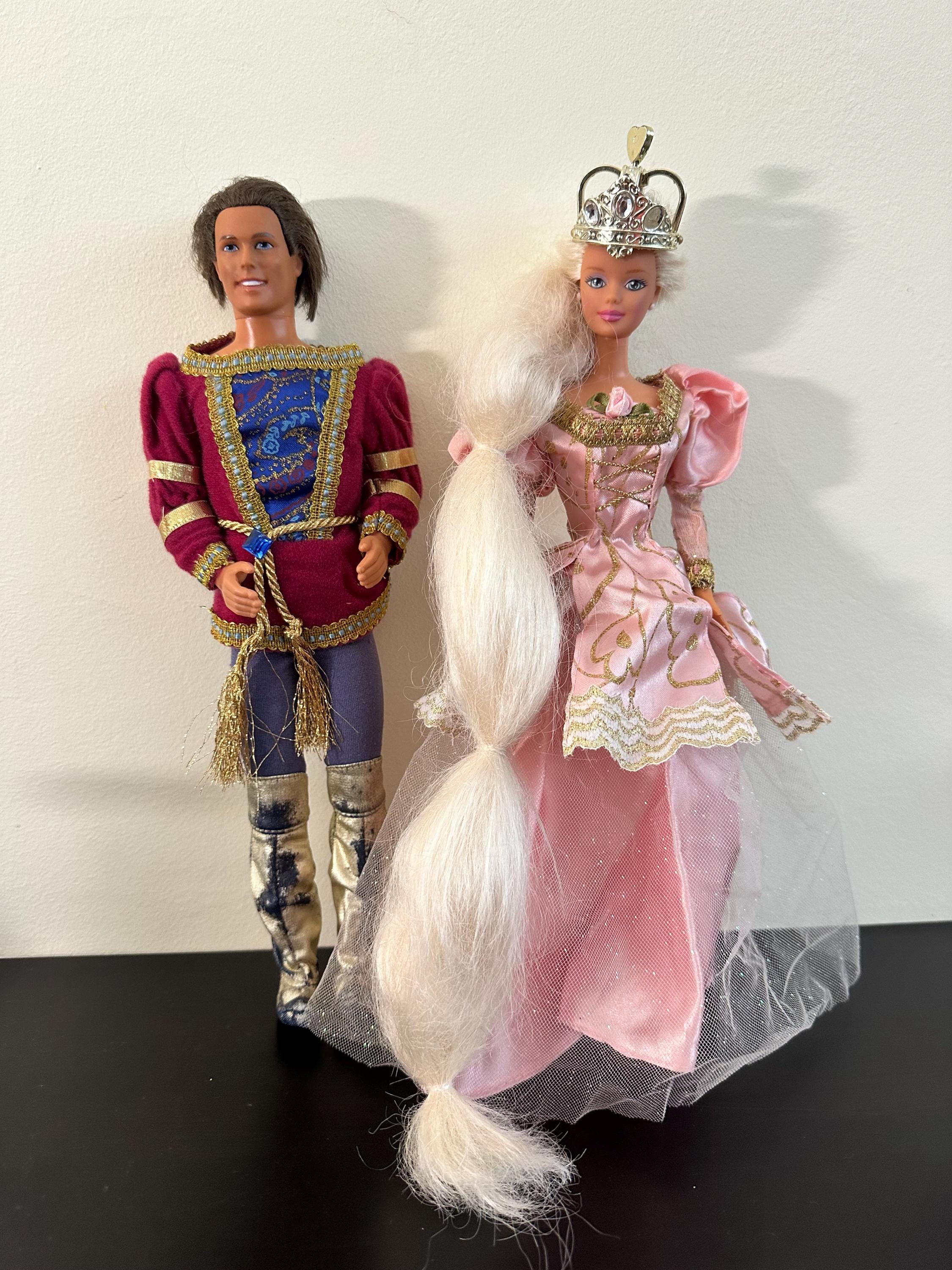 Vintage 1997 Barbie Rapunzel Princess Doll & Prince Ken Set