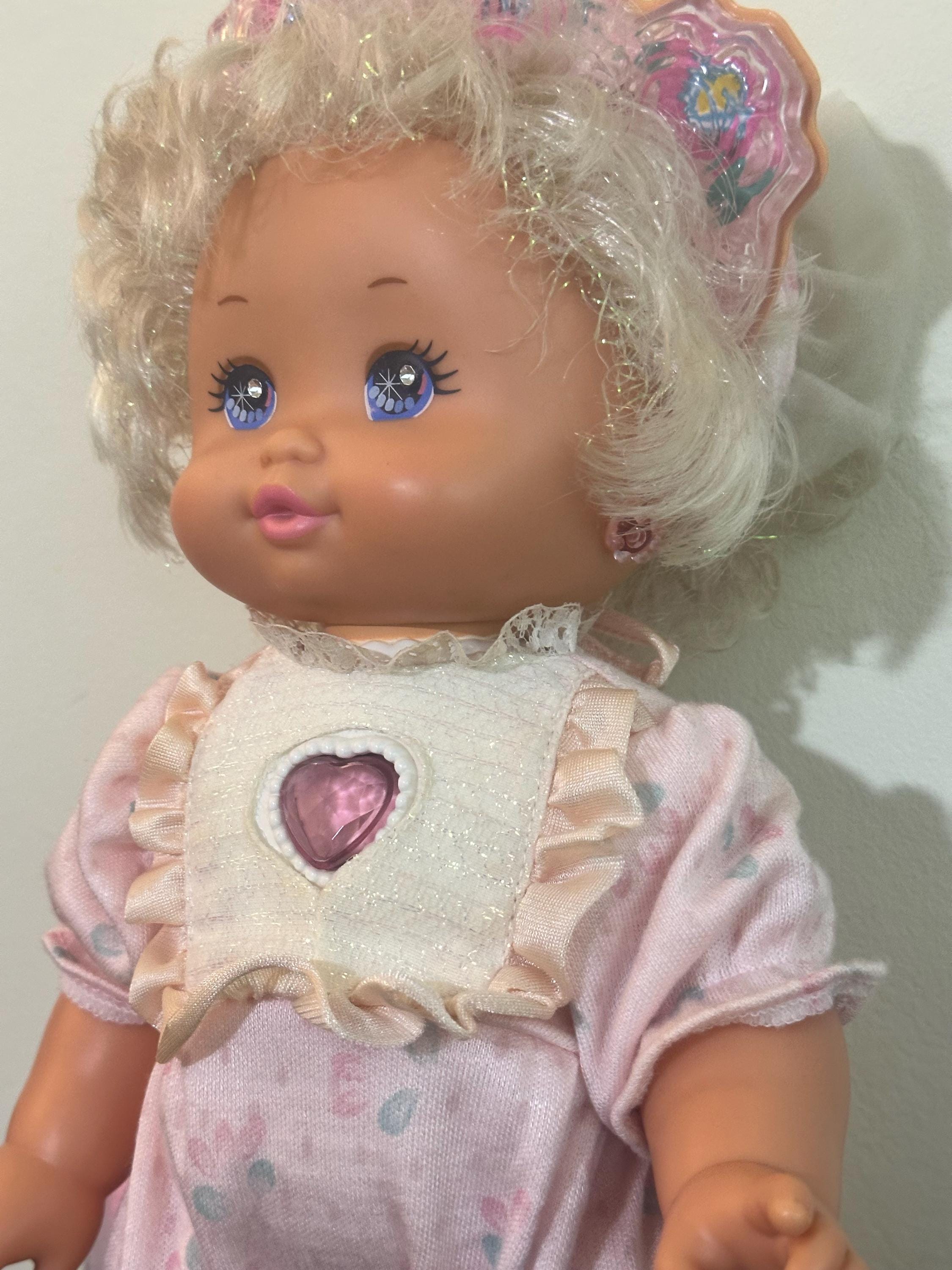 Vintage 1989/1990 Poupée lumineuse Mattel Baby Sparkles (Ligne PJ