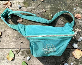 Vintage Vuarnet France-heuptas – jaren 90 retro blauwgroen heuptasje – streetwear heuptas – festivalcrossbodytas