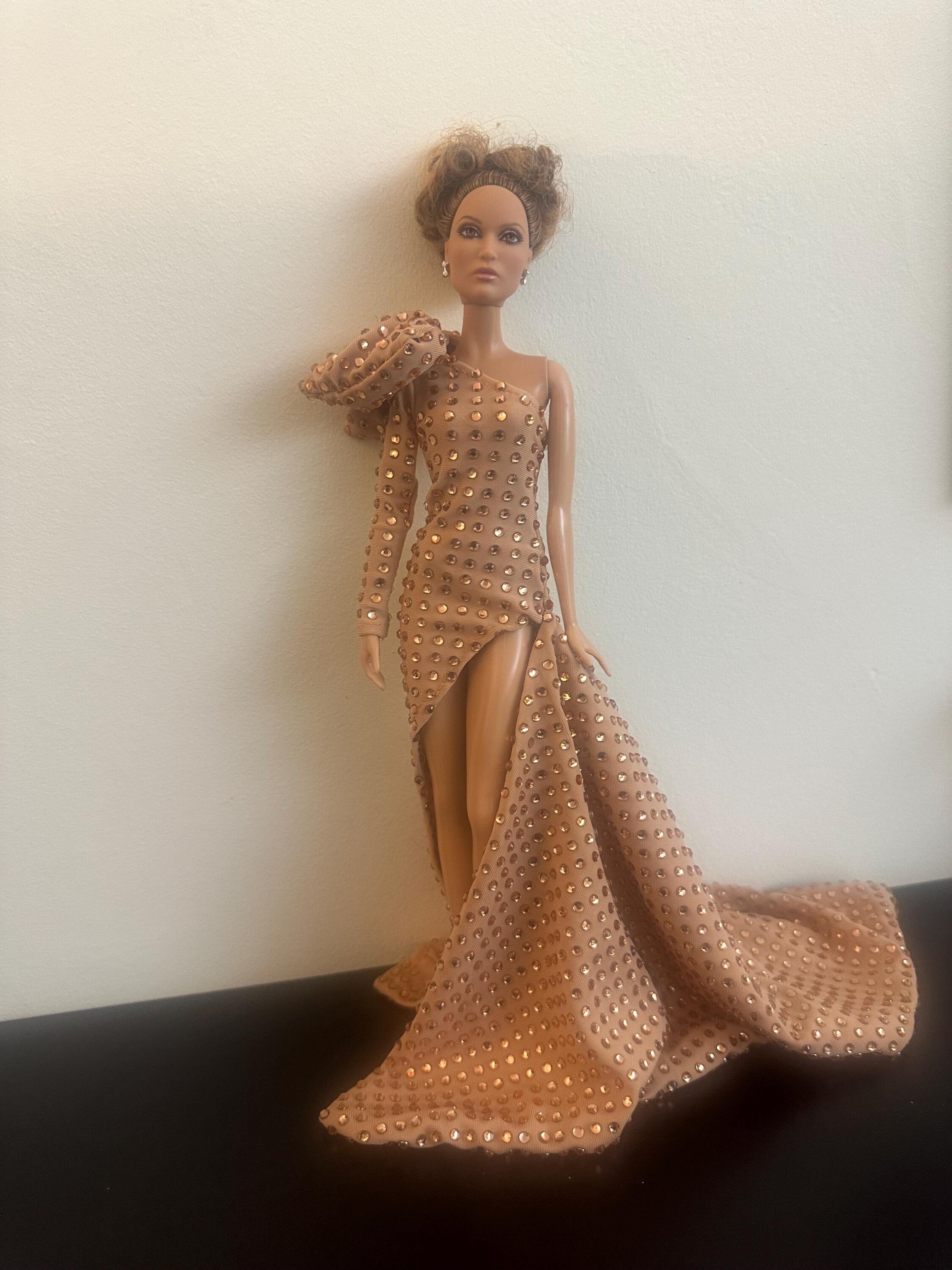 Jennifer Lopez Red Carpet Barbie Doll With Handmade Sparkling Gown