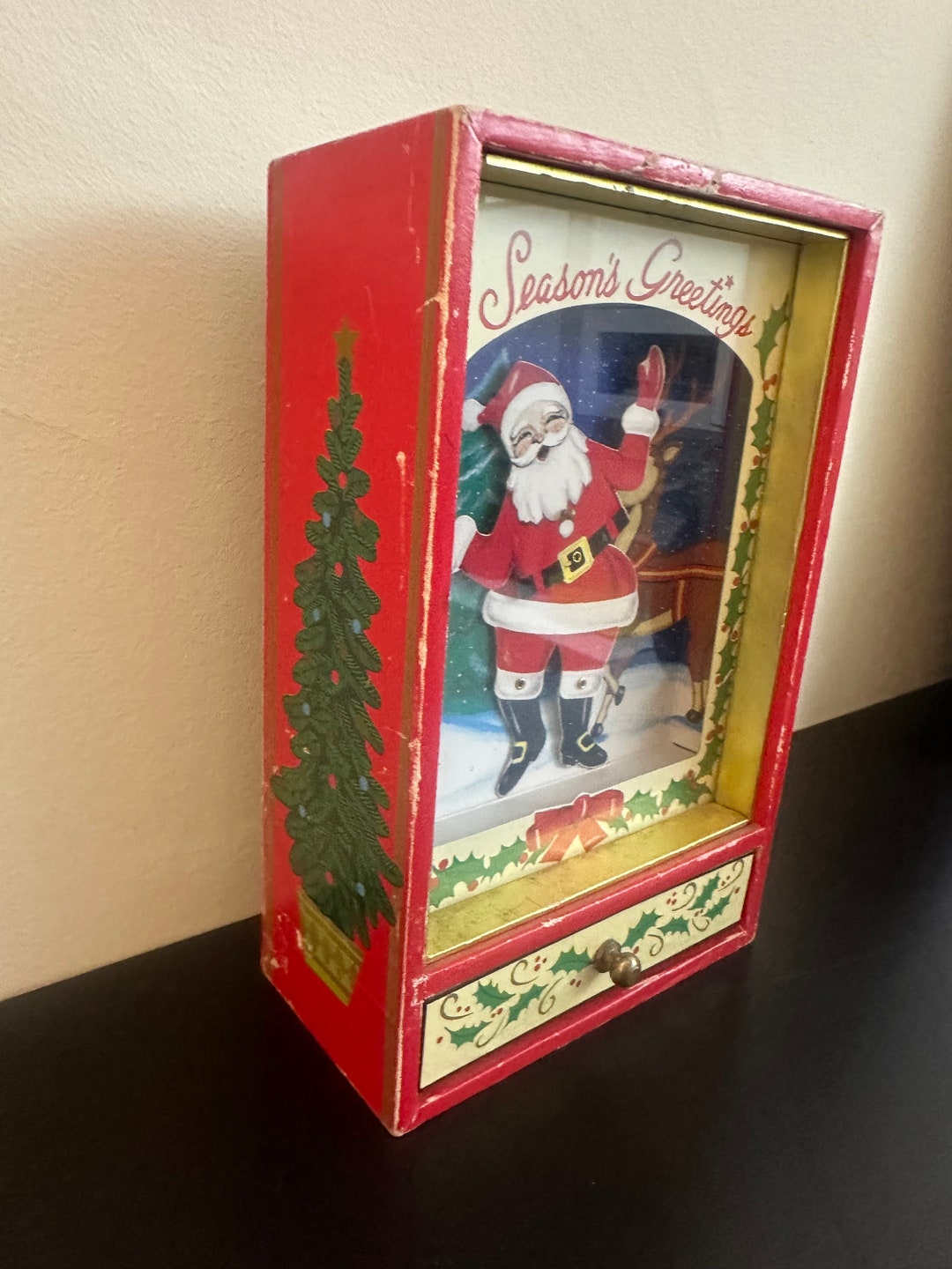 Vintage Otagiri Dancing Santa Claus Music Box Charming 1970s Etsy