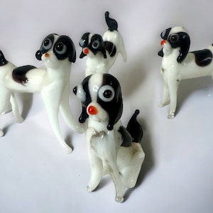 Vintage Glass Dog Figurine Set - Handcrafted Decor for Dog Lovers