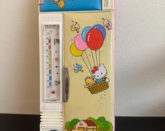 Vintage Retro Hello Kitty Double-sided Pencil Box With Thermometer