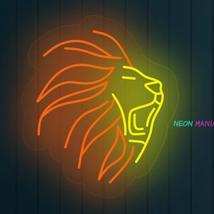 Lion neon sign, lion led neon, animal led light, wild animal light sign