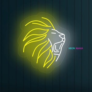 Lion neon sign, lion led neon, animal led light, wild animal light sign