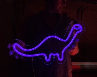Dinosaur neon sign, custom nursery decor, wall decor led light up for Zoo Park Kids Bedroom, Kids room decor