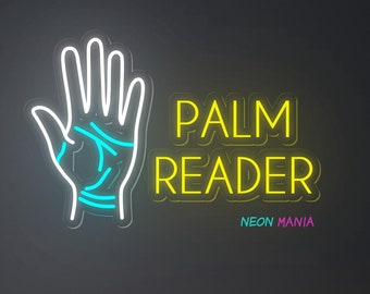 Palm Reader Neon Sign. Hand Led Neon. Custom Palm Reading Sign.