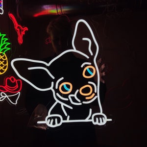 Chihuahua neon sign, dog led sign, pet shop decor led light, custom gift for pet lover, custom Your Pet sign