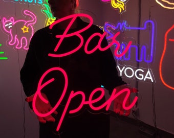 Bar Open neon sign, custom bar led decor, neon party sign, led open sign, personalized bar led light sign, custom bar sign