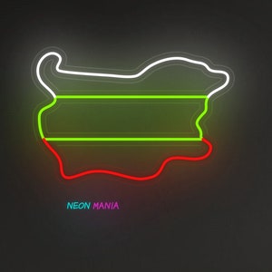 Bulgarien Map Leuchtreklame: Beleuchte Deine Zimmerwand. European Country Led Light Sign. Custom Country Map Led Neon Schild