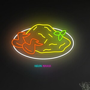 Risotto Neon Sign: Light Up Your Restaurant. Chicken Wings Led Light Sign. Rice with Chicken Neon Light. Custom Food Sign.