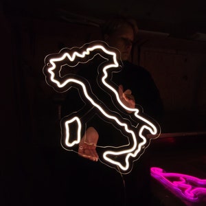 Enseigne au néon de carte de l'Italie, néon mené par République d'Italie, lumière LED personnalisée de décoration murale de pays d'Europe pour la décoration intérieure