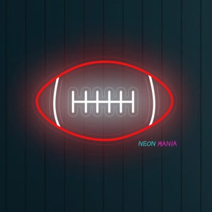 American football ball neon sign, pigskin led neon light, custom rugby ball led sign, sport sign