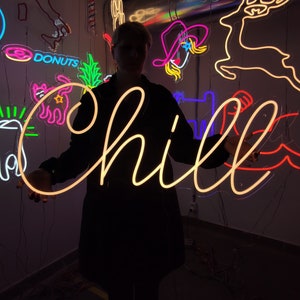 Chill led neon sign, chill neon sign, chill wall decoration, chill area, gifts for the home, home bar, man cave sign