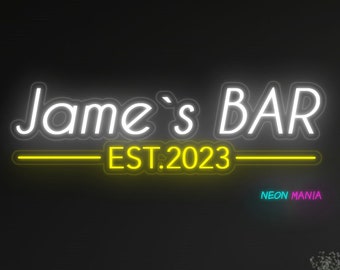 Personalised Bar Neon Sign: Light Up Your Bar. Custom Bar Led Sign
