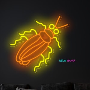 Cockroach LED  Neon Sign | Eye-Catching Wall Art | Bug Led Light