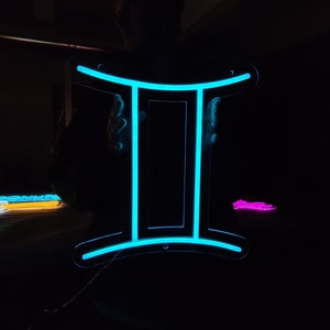 Zwillinge Sternzeichen Neonschild, Sternzeichen LED-Licht, Die Zwillinge Neonlicht für Schlafzimmer, Horoskop Neongeschenke, Astrologie Dekor