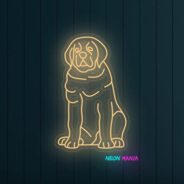 St. Bernard dog neon sign, dog led sign, st. bernard dog light sign, pet shop decor led light, custom gift for pet lover