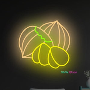 Hazelnut neon sign, tasty nut led light for your decor, custom hazelnut decor neon light sign