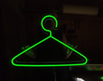洋服ハンガー ネオンサイン、ハンガー LED サイン、ドレス ハンガー 