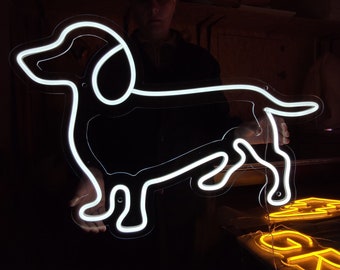 Dachshund neon sign, dog LED neon, badger dog lights, animals led sign, wiener animal bespoke lights