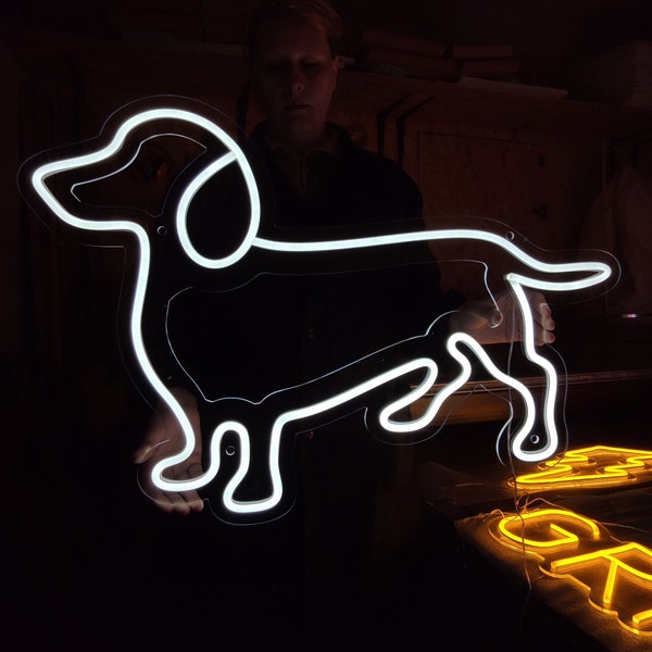 Dachshund neon sign, dog LED neon, badger dog lights, animals led sign, wiener animal bespoke lights