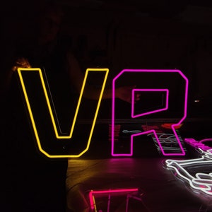 VR neon sign, virtual reality led light, custom virtual reality technology led glowing sign, gamer led sign, VR games neon light