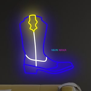 Cowboy boot neon sign, cowboy shoe led sign, western neon light, custom wall cowboy decor led light image 5