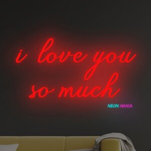 I love you so much neon sign, love you led neon, romantic words led lights, custom wedding neon sign, Wedding Decor