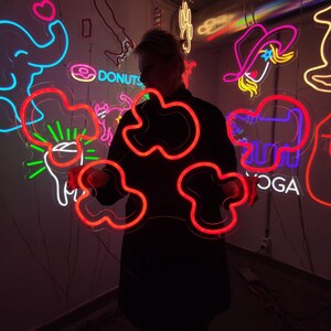 Popcorn kernels neon sign, popcorn led sign, movie time led light, film led neon, cinema light sign