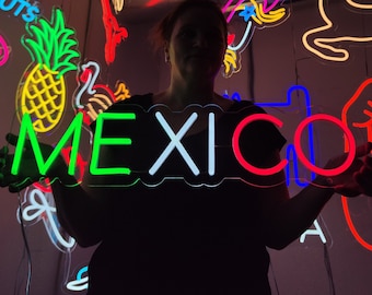 Mexico neon sign, United Mexican States led neon, custom country of North America wall decor, country led light for Home Decor