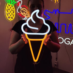 Ice cream neon sign, ice cream shop led neon, summer vibe led light, custom ice-cream light sign