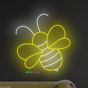Bee neon sign, bee led neon light, api honeybee led night light sign for Home Decor Beekeeping