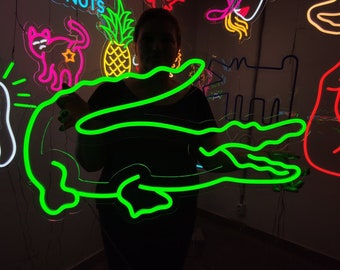 Crocodile neon sign, alligator led neon light, croc led light, custom sign for bedroom salon bar shop petshop