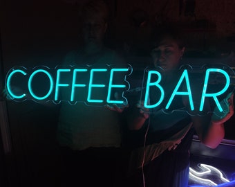 Coffee bar neon sign, bar decor neon light, drink bar led light, custom coffee led decor, coffee store light sign