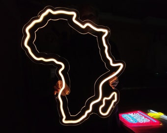 Africa map neon sign, continent Africa led neon, custom mainland led light for Home Decor