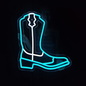 Cowboy boot neon sign, cowboy shoe led sign, western neon light, custom wall cowboy decor led light image 1